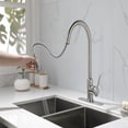 thumbnail image 2 of Cfowner Kitchen Faucet with Pull Down Sprayer, High Arc Single Handle Sink Faucet for Bar Laundry, 360°Swivel Spout, Brushed Nickel, 2 of 7