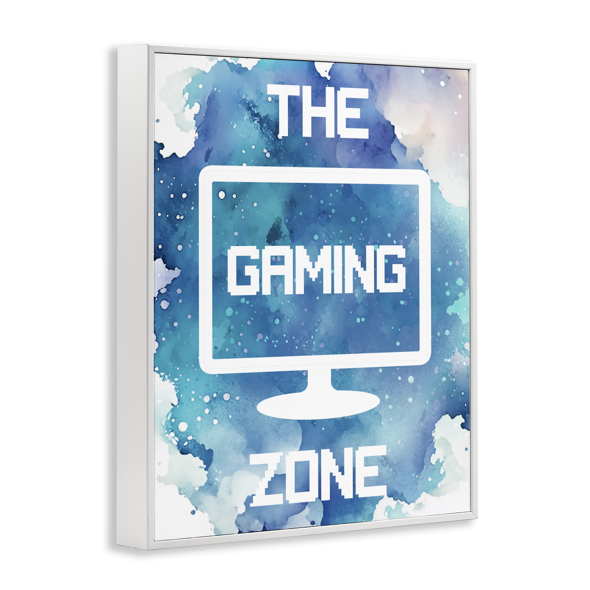 Gaming Zone Moniter White Framed Giclee Art, design by Marcus Prime