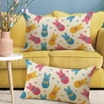 thumbnail image 6 of Easter Peeps Bunny Lumbar Decorative Throw Pillow Covers 12 x 20 Set of 2, Rectangular Cute Colorful Rabbit Outdoor Home Decor, Spring Love Hearts Couch Cushion Case, 6 of 6