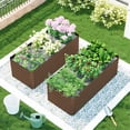 thumbnail image 6 of Outdoor Metal Raised Garden Bed,8x4x2ft Planter Box for Vegetables,Flowers,Herbs w/478 Gallon Capacity, Brown, 2PCS, 6 of 8