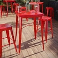 thumbnail image 4 of Pemberly Row Contemporary 28" Square Metal Bar Table in Red Finish, 4 of 8