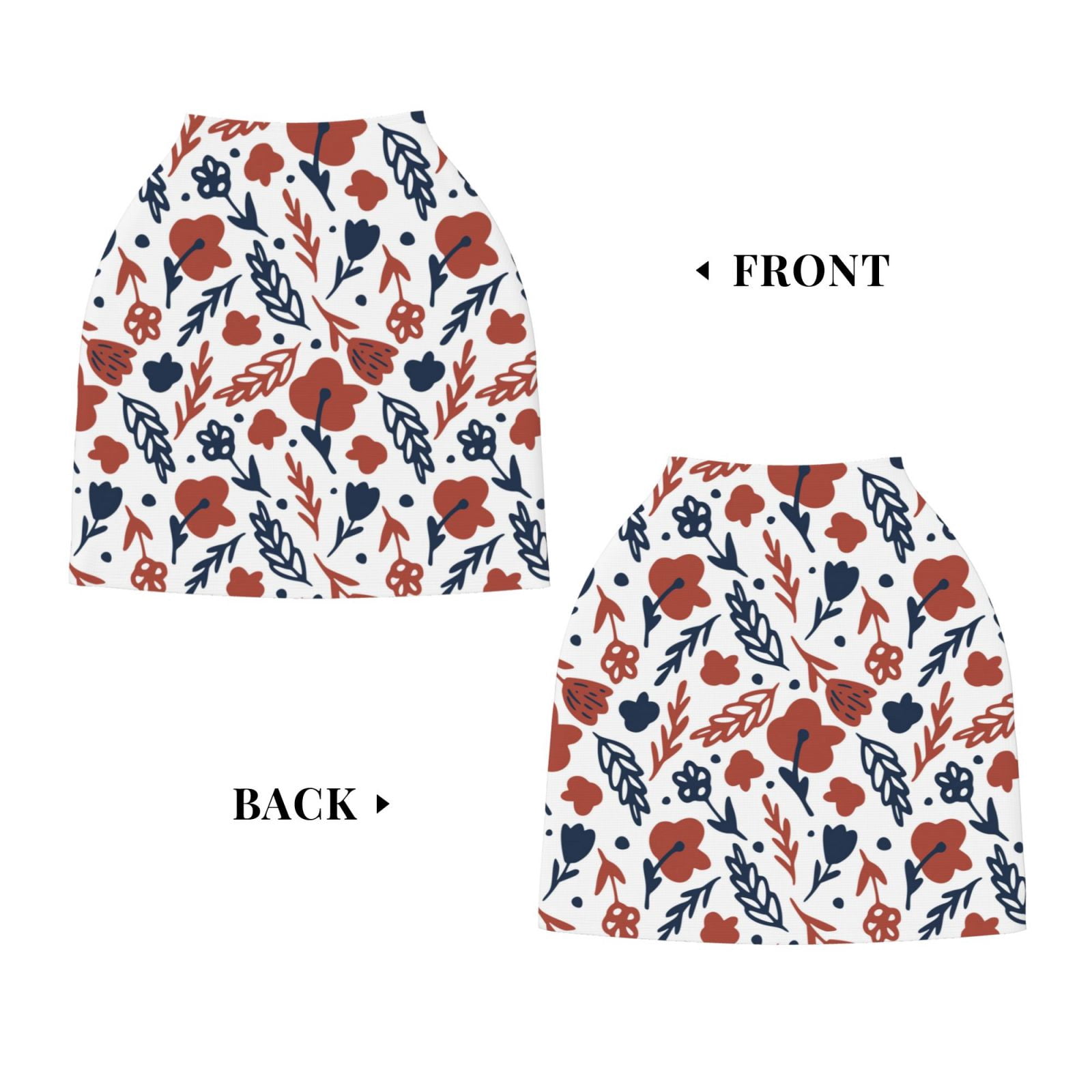 Fotbe Red Blue Leaves Pattern Car Seat Covers for Babies, Nursing Breastfeeding Cover Carseat Canopy, Soft Stretchy Carrier Cover