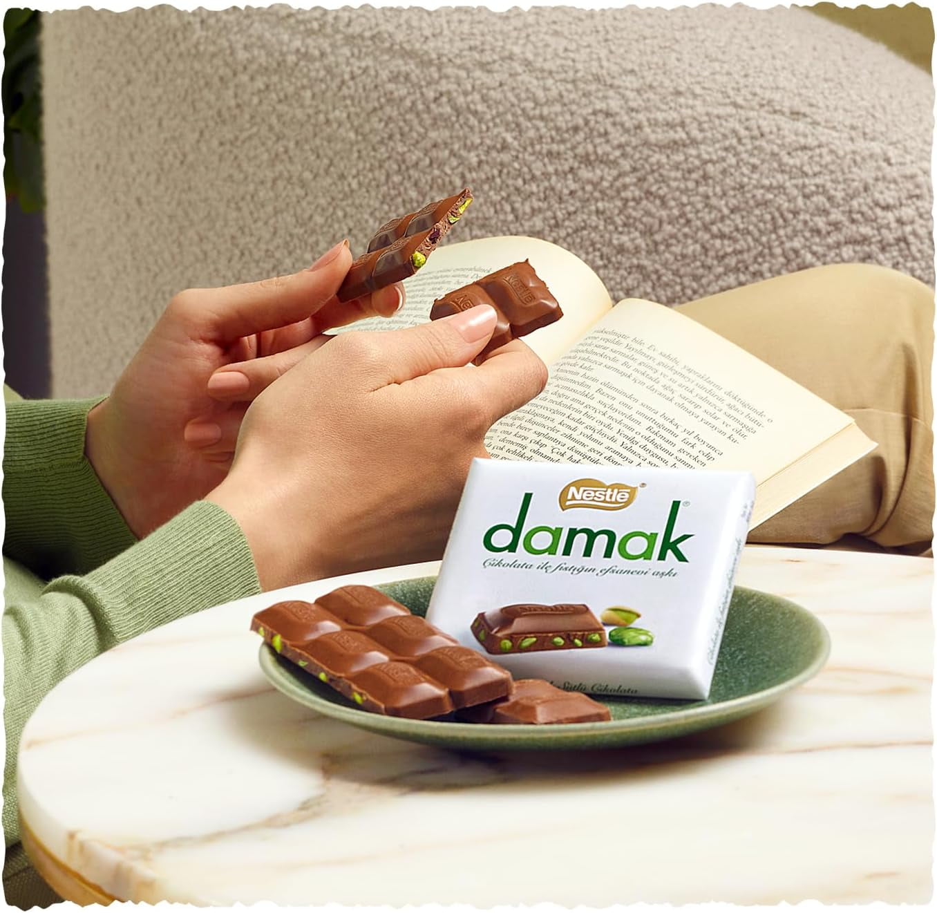 Nestle Damak Milk Chocolate with Pistachio Halal 6 Pack 60g