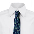 thumbnail image 2 of Men's Tie, Peacock Bird Feathers, 3.7", Navy Blue, by Ambesonne, 2 of 3