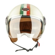 BEON Half Face Retro Vintage Motorcycle Helmet with Anti-Scratch Visor for Adults Moped Vespa, DOT & ECE Approved
