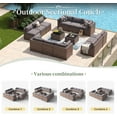 thumbnail image 3 of Aoxun 14 Piece Patio Furniture Set Wicker Rattan Patio Conversation Set Outdoor Sectional Sofa Set with Coffee Table and 4” Thickened Cushions, Gray(Waterproof Cover Included), 3 of 7