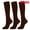 Brown, variant on 3 Pairs Compression Socks for Men Women Wide Calf Circulation Knee Socks 20-30 mmhg For Running Athletic Nursing Travel