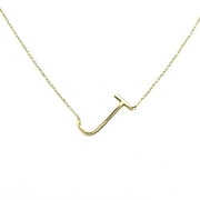 14K Yellow Gold Initial "J" Necklace