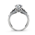 thumbnail image 4 of HeartsAndYou 2ct Round Cut Moissanite Engagement Ring for Women 18k White Gold over Silver Unique Milgrain, 4 of 8