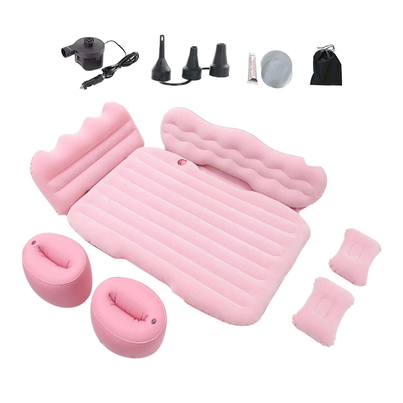 Colaxi Car Inflatable Mattress Backseat Sleeping Pad, Portable Camping Air Mattress Bed, Car Air Bed for Auto MPV Camping Picnic Pink