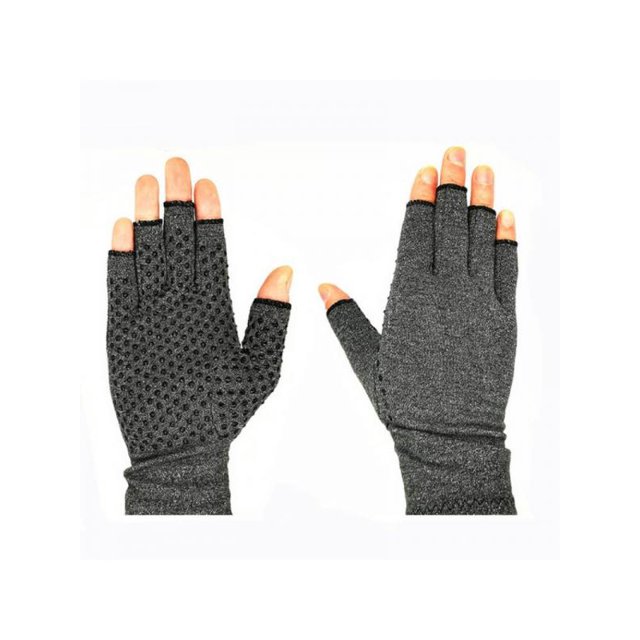 1Pair Arthritis Hand Compression Gloves – Fingerless Design, Breathable & Moisture Wicking Fabric – Alleviate Rheumatoid Pains, Ease Muscle Tension (Small)
