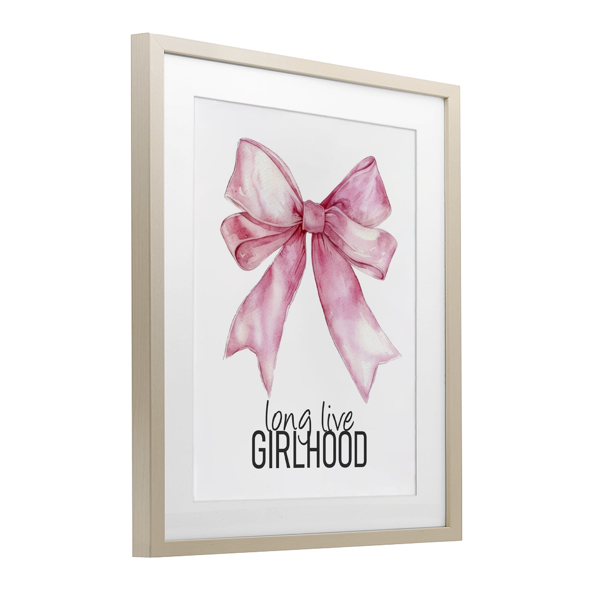 Long Live Girlhood Birch Framed Print Under Glass, design by Kim Allen