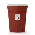 thumbnail image 1 of Sharps Container, SharpSafety 1-Piece 26 H X 18-1/4 W X 12-3/4 D Inch 18 Gallon Red Hinged Lid, 8991 - Each, 1 of 3