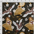 thumbnail image 4 of oneOone Silk Tabby Black Fabric Asian Japanese Pattern Diy Clothing Quilting Fabric Print Fabric By Yard 42 Inch Wide, 4 of 5