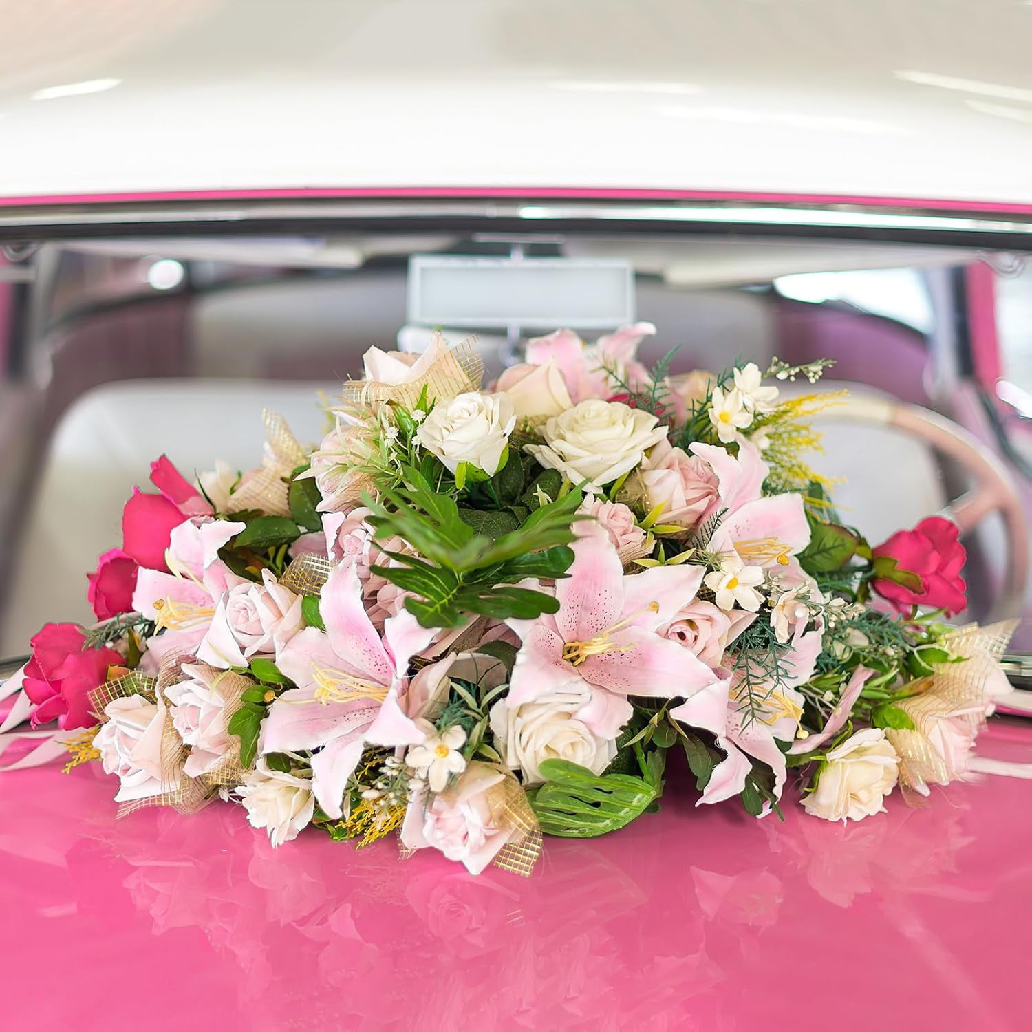 ABPETE Flower Foam Ring with Suction Cup Green Wet Foam Blocks Floral Foam Block Artificial Floral Arrangements Mud for Florist Wedding Car Decoration 140g