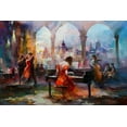 thumbnail image 2 of Haenraets, Willem 32x23 Gold Ornate Wood Framed with Double Matting Museum Art Print Titled - The piano, 2 of 4