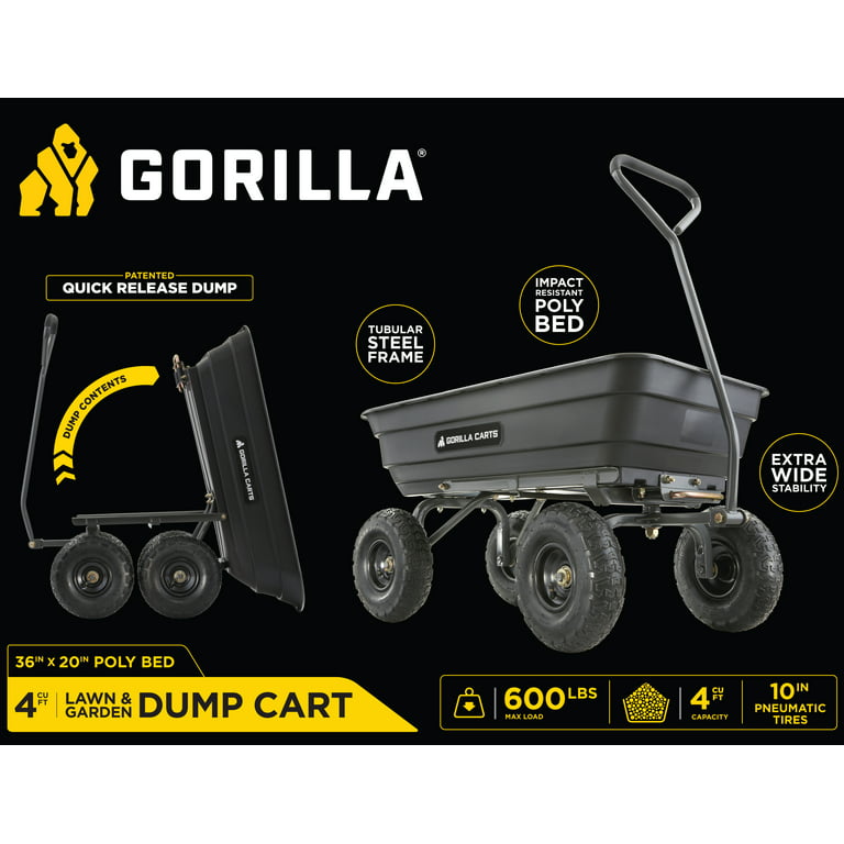 Gorilla Carts GOR6PS Heavy Duty Poly Yard Dump Cart