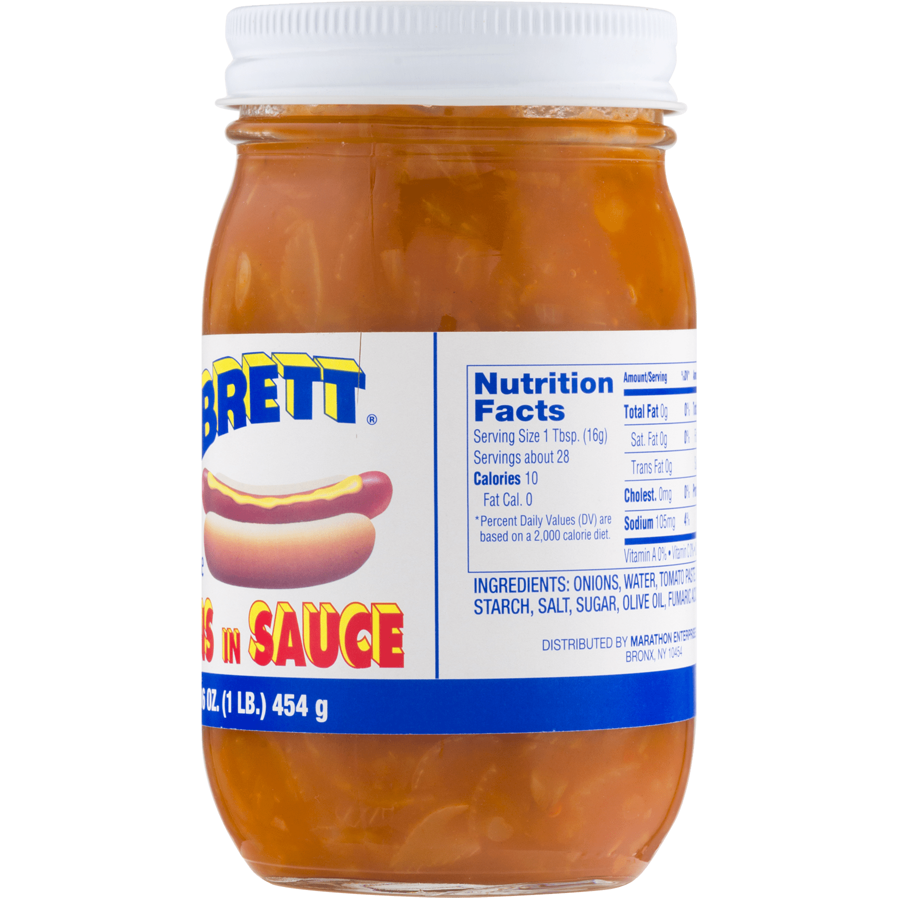 Sabrett Pushcart Style Onions in Sauce, 16 oz Jar, Refrigerated