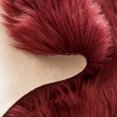 thumbnail image 2 of Deluxe Ultra Soft Faux Sheepskin Fur Series Fluffy Decorative Indoor Shag Area Rug, 6 x 9 Feet, Rectangle, Red, 1 Pack, 2 of 5