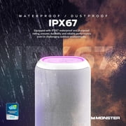 Monster DNA Max Portable Bluetooth Speaker, 360° Bass Sound, 10W Qi Charging Pad, IP67 Waterproof, Indoor & Outdoor