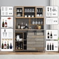 thumbnail image 3 of Danolapsi Farmhouse Bar Cabinet with Sliding Barn Door, 70" Rustic Buffet Cabinet with Storage Shelves, Liquor Cabinet with Wine and Glasses Rack, Sideboard Cupboard for Kitchen, Dining Room, 3 of 7
