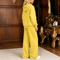 thumbnail image 5 of Szluipve 2 Piece Sets for Women Zip‑Up Hoodie 2 Piece Loungewear Set Drawstring Full Zip Hooded Jacket & Elastic Waist Wide Leg Pants Casual Tracksuit Outfit with Pockets Yellow M, 5 of 7