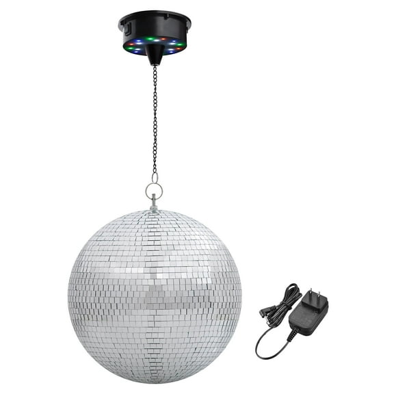 Yescom 12" Large Disco Ball with Motor Rotating 6RPM 18 RGBW LED Lights for 70s 80s Party Wedding Event Holiday Decor