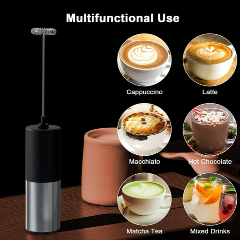 OPCUS Electric Milk Frother Handheld for Coffee Portable