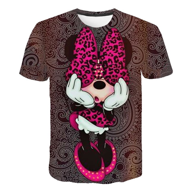 Camiseta de Mickey Mouse de 4 a 14 años, camisetas de regalo de cumpleaños, camisetas de manga corta a la moda de verano, camisetas informales de dibujos animados de la serie Disney 11T Gao Jinjia LED
