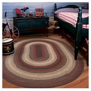 Homespice Montgomery 8x10' Black Oval Braided Rug, Washable Rug for Dining Room, Living Room, Bedroom