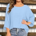 thumbnail image 4 of Neewe Plus Size Tops for Women 3/4 Sleeve Shirts Tunic Tops to Wear with Leggings Loose Fit Summer Fall Clothes, 4 of 8