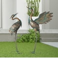 thumbnail image 4 of Crane Statues for Outdoor, Metal Heron Garden Statues Bird Yard Art, Standing Sculptures for Yard Lawn Pond Garden Decor, 38-42 inch Set of 2, 4 of 11