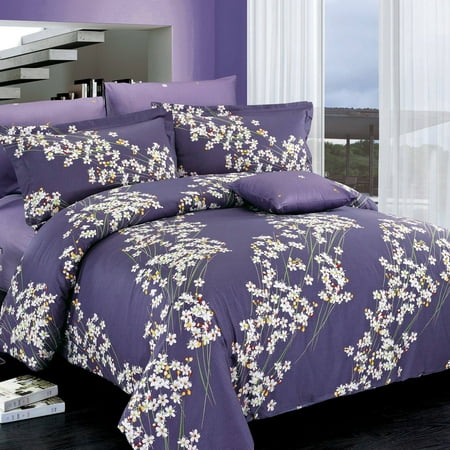 North Home Freesia 100 Cotton 4pc Duvet Cover Set Queen Walmart