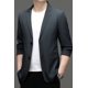 thumbnail image 3 of Traje de ocio para hombre, primavera y verano, sin planchado, informal, de negocios, coreano, abrigo para jóvenes de mediana edad, drapeado, genuino, parte superior fina, 3 of 5