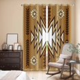 thumbnail image 3 of Kitchen Curtains 84 Inch Length 2 Panels, Brown Southwest Grommets Window Treatment Curtain, Western Rustic Ethnic Mexican Aztec Thermal Curtains Drapes for Living Room/Bathroom, 3 of 9