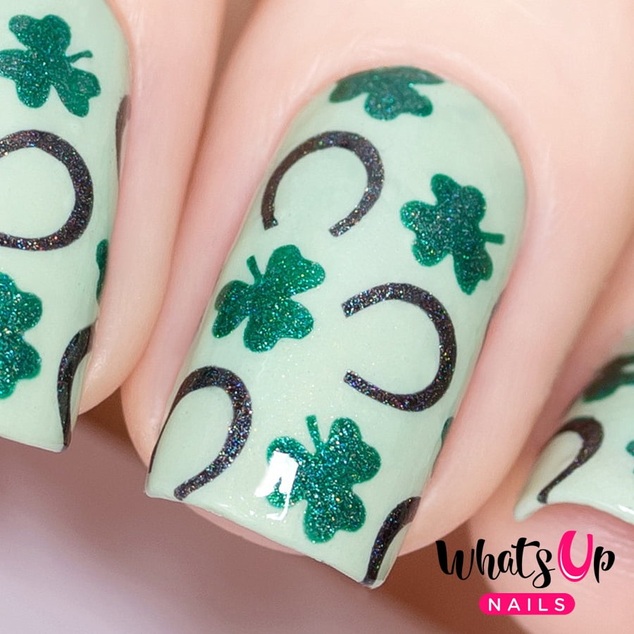 Whats Up Nails - Shamrock Vinyl Stencils Nail Art Design - Walmart.com