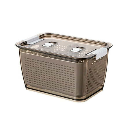 

Zchome Drain Basket Double-layer with Lid Plastic Food Grade Strainer Box for Home