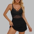 thumbnail image 2 of Aboser Womens One Piece Swimdress High Waisted Mesh Sheer Swimsuits Push Up Padded Bathing Suit Slim Fit Summer Beachwear, 2 of 9