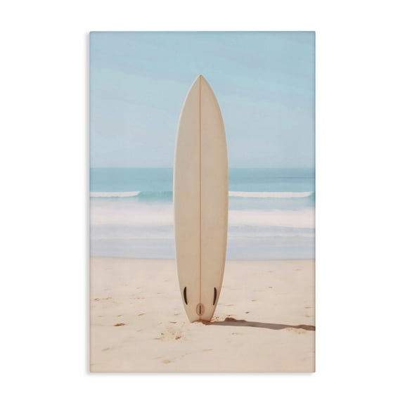 Stupell Industries Tropical Neutral Centered Surfboard Canvas Art, 16 x 24, by LSR Design Studio