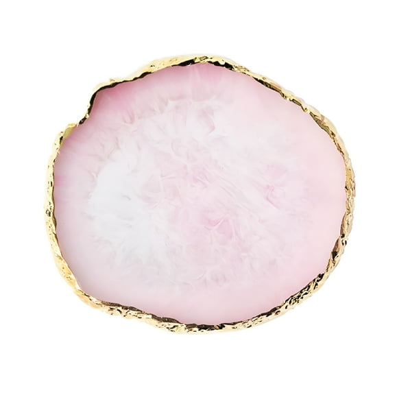 ACDANC Gold Edge Jewelry Tray, Circular Resin Agate Piece Jewelry Display Board, Household Nail DIY Palette, Trinket Ring Holder Organizer, Photography Props Home Decor