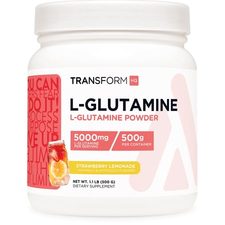 TransformHQ L-Glutamine Powder 500g (Strawberry Lemonade) - Gluten Free, Non-GMO