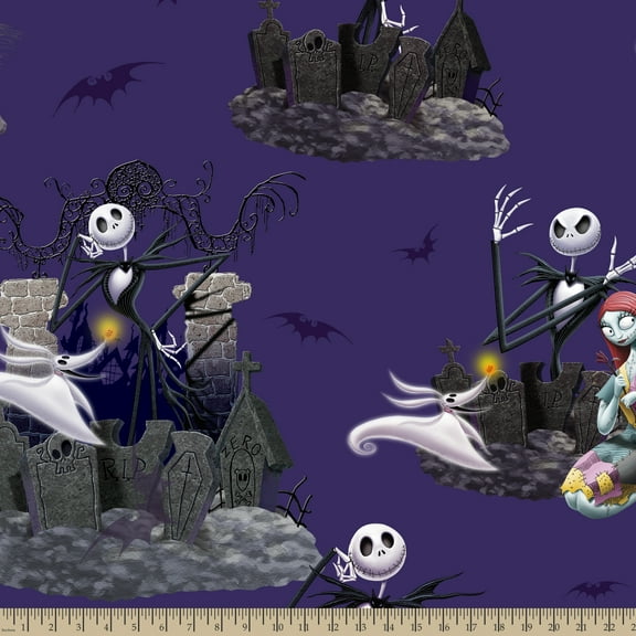 Springs Creative Disney Nightmare before Christmas Scenic 1.5 Yard Precut Fleece Fabric