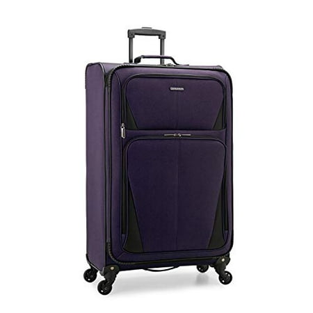 U.S. Traveler Aviron Bay Expandable Softside Luggage with Spinner Wheels  Purple  30-Inch