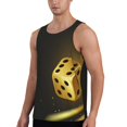 thumbnail image 2 of Honeii Golden Dice Pattern Men's Workout Tank Top Casual Sleeveless Gym Muscle Shirts Bodybuilding Tee-X-Large, 2 of 7