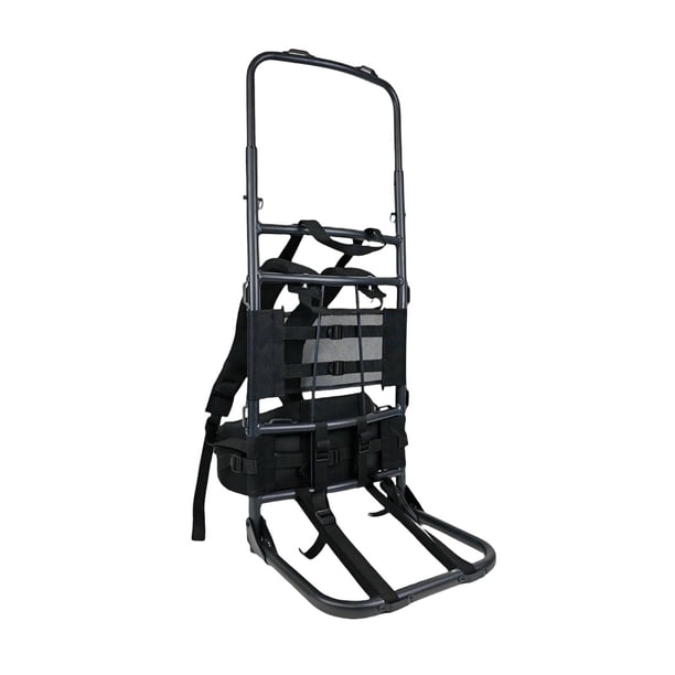 Mochila con armazón resistente, portátil, para senderismo y acampada al aire libre. negro