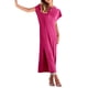 thumbnail image 5 of Lucakuins - Vestido de playa informal de verano para mujer, color sólido, manga corta de murciélago, cuello redondo, vestido dividido Lucakuins  moda, 5 of 8