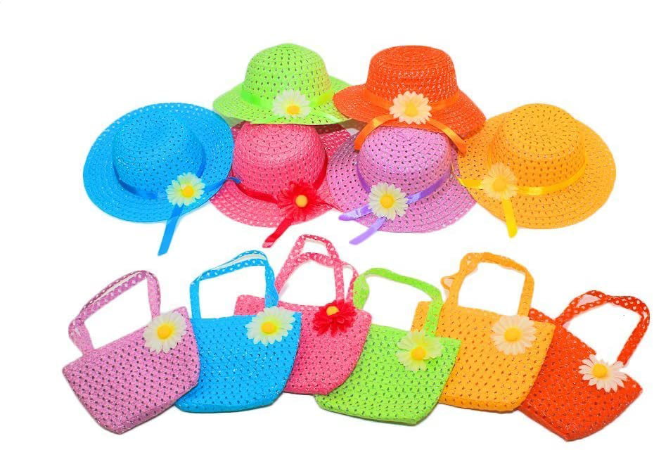 Girls Tea Party Hats for Little Kids Child Babe Costume Dress Up Playtime Birthdays Easter Party Supplies Decorations Accessories,Includes 9 Different Colors of Daisy Flower Sun Hats 