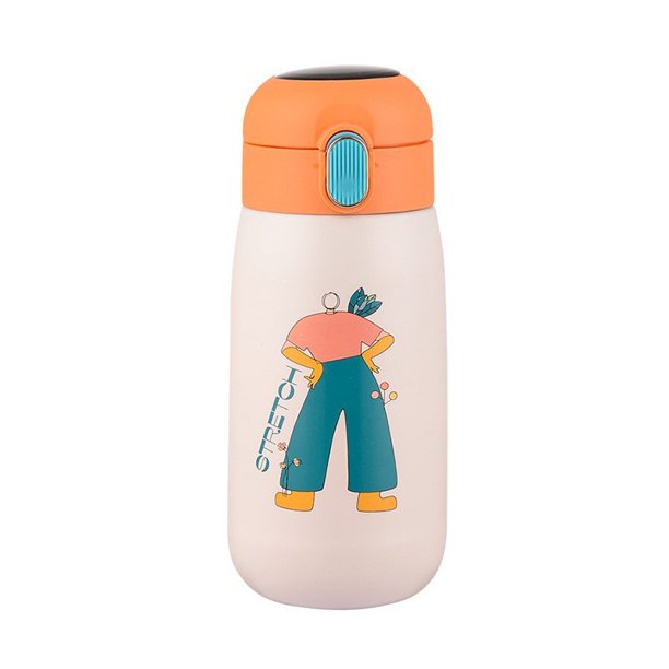 Botella de agua con aislamiento para niños con pajita - Botella con aislamiento para niños de 420 ml - Tritan sin BPA, a prueba de fugas, reutilizable para la escuela, los deportes y el jardín de infa kaili Sencillez