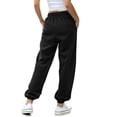 thumbnail image 5 of 2026 Petite Sweatpants for Women Baggy Drawsting High Waisted Wide Leg Sweat Pants Casual Workout Joggers with Pockets Black L, 5 of 6