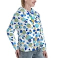 thumbnail image 6 of Honeii Golden Blue Snowflakes Pattern Womens Oversized Hoodies Long Sleeve Sweatshirts Pullover Fall Outfits with Pocket-Large, 6 of 7
